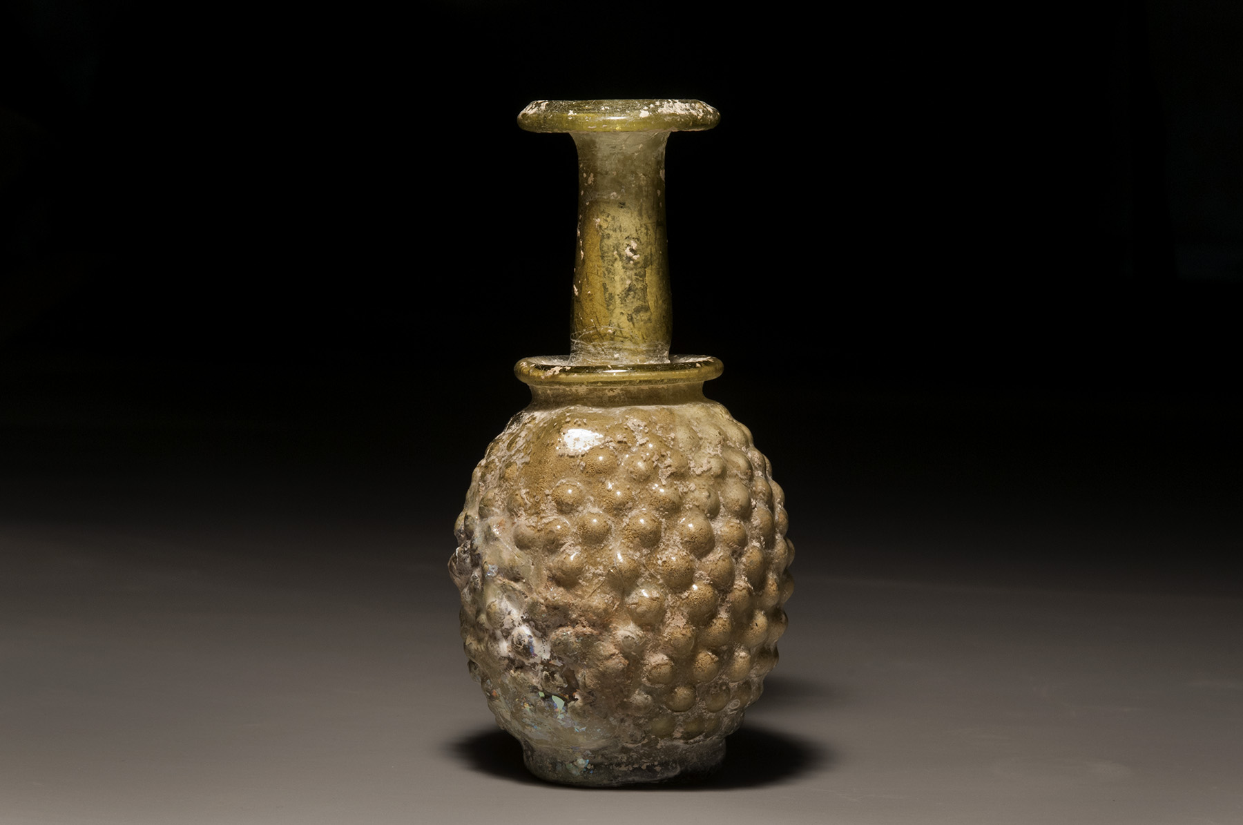 Roman Molded Amber Glass “Grapes Cluster” Flask - Image 2