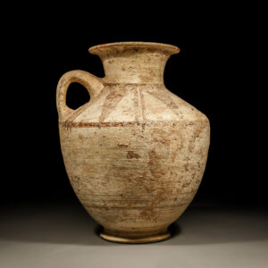 Large Canaanite Chocolate and White Ware Jug