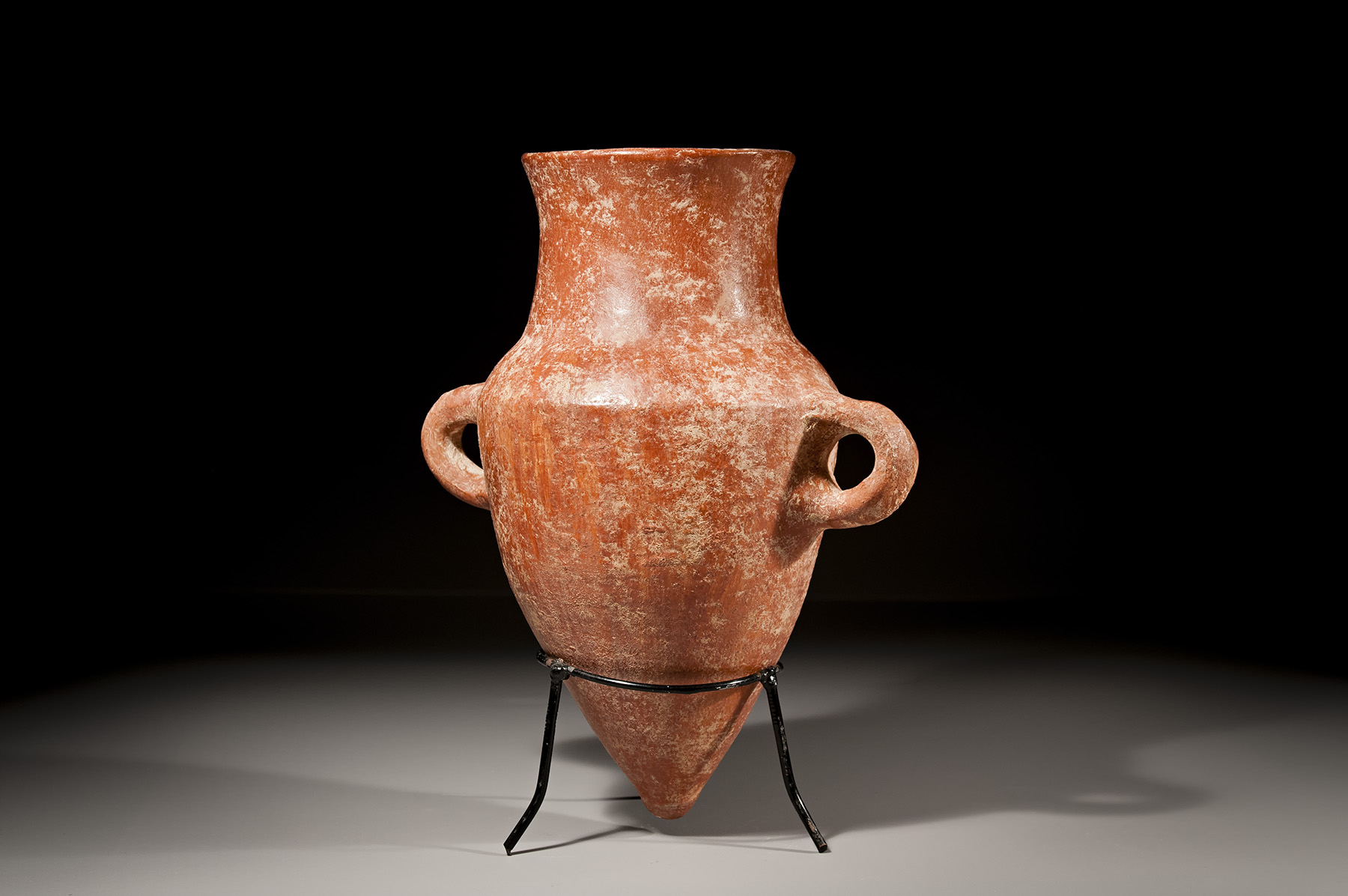 A Ceramic Red Slip with Radial Burnish Amphoriskos - Image 2