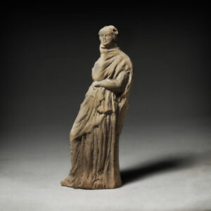 Greek Tanagra Statuette of a Standing Woman