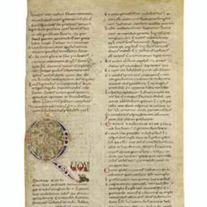 ROMANESQUE INITIAL ‘Q’ on a Leaf from a Monumental Bible